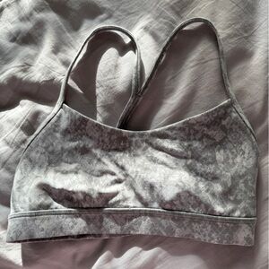 Lululemon grey snake print flow y bra